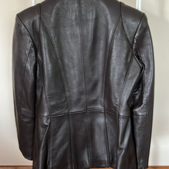 Jones New York brown leather jacket - Picture 6 of 9